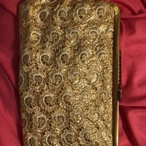 Gold patterned crossbody purse